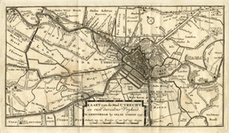 212032 Kaart van het grondgebied van de stadsvrijheid van Utrecht met directe omgeving; met het stratenplan in de stad, ...